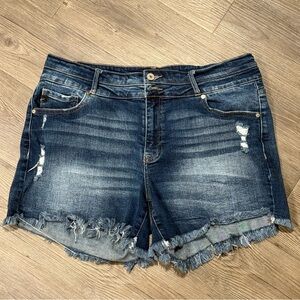 Kansan Denim Distressed Women Shorts Size 14